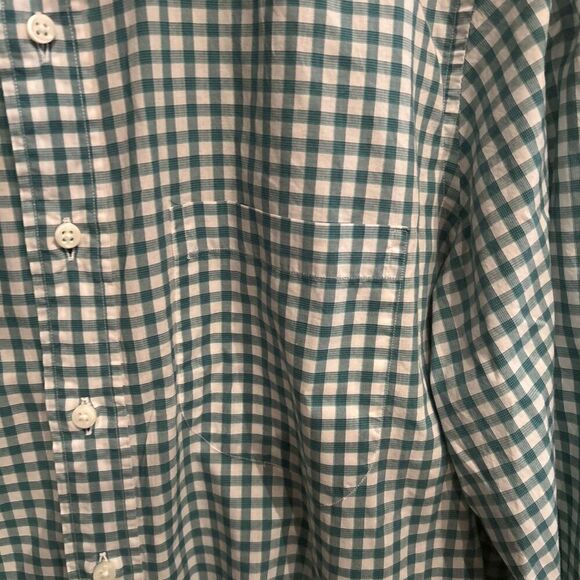 Sid Mashburn Mens Medium Green Plaid Long Sleeve Button Up Shirt - Picture 2 of 7